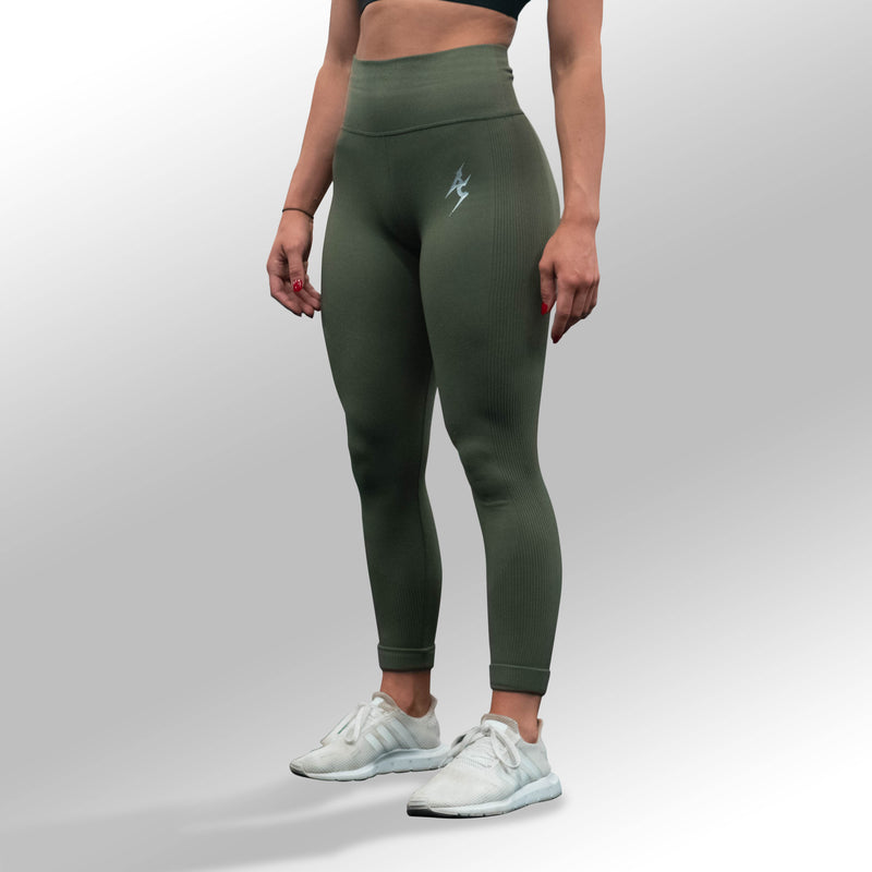 SECOND SKIN SEAMLESS LEGGINGS - OLIVE GREEN